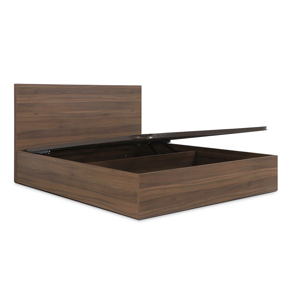 Cama c/Arrumação Madeira Nogueira